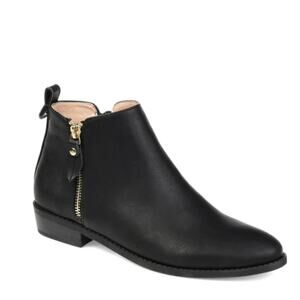 NEW Journee Collection Ellis Zip Up Bootie in Vegan Leather Black Size 8.5M